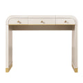 GDFStudio Amelia Vintage Wood Vanity Desk with Flip Mirror and 2 Drawers, Champagne