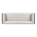 Stylish Mid-Century Modern Three-Seater Sofa with Button-Tufted Waffle Stitch