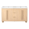 Christopher Knight Home Ashton Modern Wood 59.1" Double Bathroom Vanity with Resin Sinks, Doors & Drawers, Wood