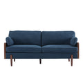 Mid-Century Modern Sofa 71.75" with Wood Sides & Slim Track Arms – Plush Living Room Couch