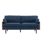 Mid-Century Modern Sofa 71.75" with Wood Sides & Slim Track Arms – Plush Living Room Couch