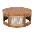 Christopher Knight Home Caryl Outdoor Acacia Wood Coffee Table with Handwoven Rope Accents and Slatted Design, Teak