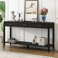 GDFStudio Wright 60" Painted Console Table with 3 Drawers, Black