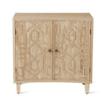 Christopher Knight Home Sonja Contemporary Geometric Pattern Accent Cabinet with Adjustable Shelves and Doors, Natural