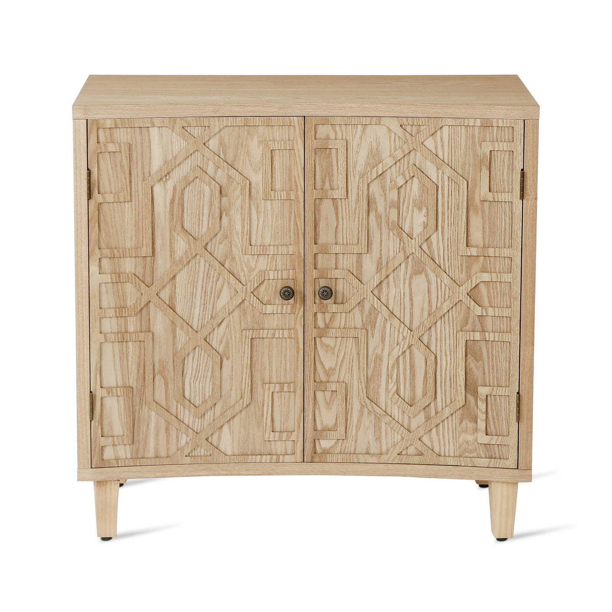 Christopher Knight Home Sonja Contemporary Geometric Pattern Accent Cabinet with Adjustable Shelves and Doors, Natural