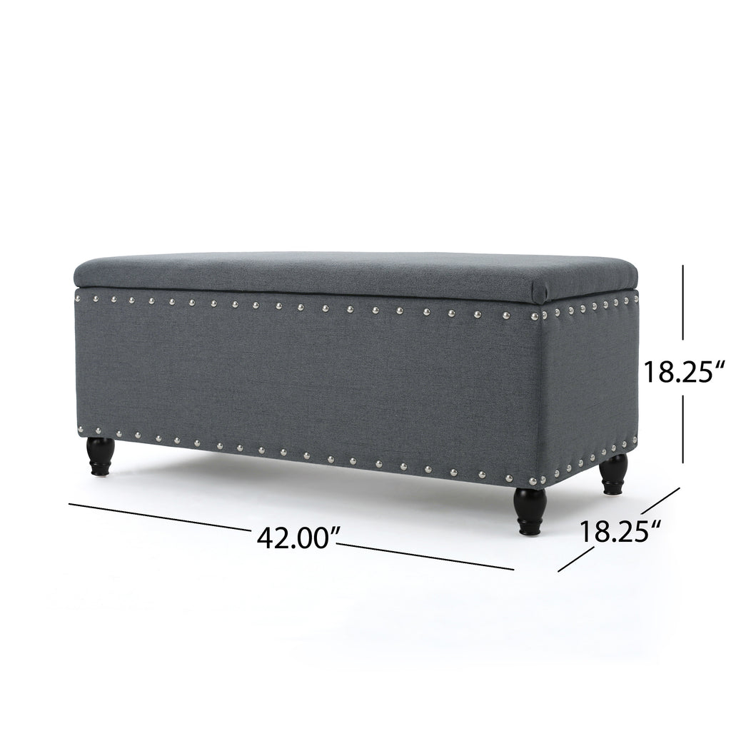 Christopher Knight Home 50" Faux Leather Tufted Storage Ottoman Bench with Hidden Storage