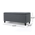 Christopher Knight Home 50" Faux Leather Tufted Storage Ottoman Bench with Hidden Storage