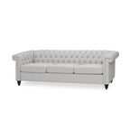 Christopher Knight Home Modern Upholstered 3-Seater Chesterfield Sofa - Classic Tufted Fabric Couch