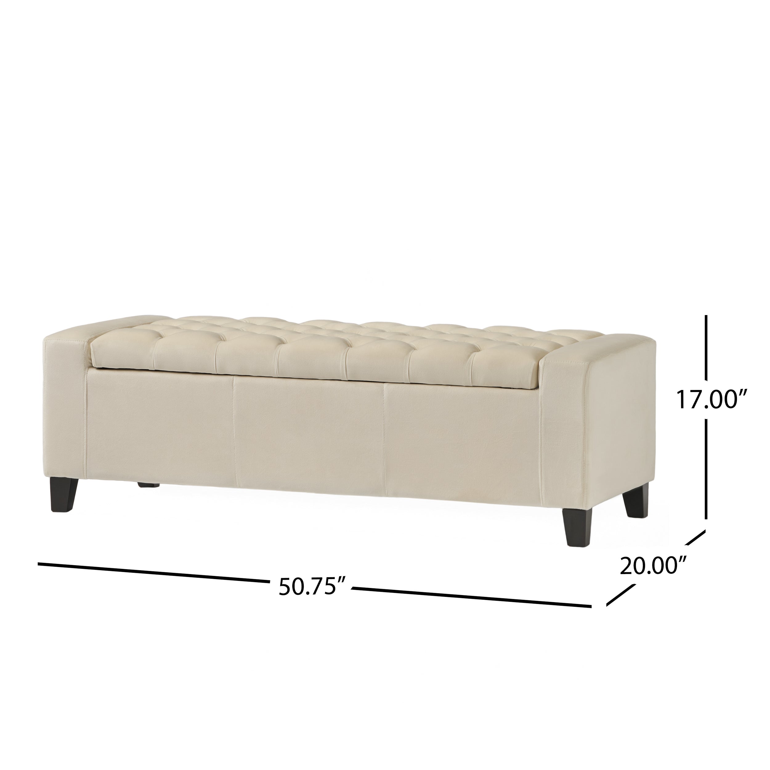 Christopher Knight Home Storage Ottoman – Tufted Top, Hidden Storage Bench & Extra Seating, 51” W