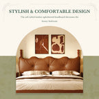 Christopher Knight Home Vintage Wood-Post Faux Leather Platform Bed with Button Headboard & Strong Support Frame