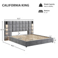 Christopher Knight Home Modern Velvet Upholstered Bed Frame with Padded Headboard & USB Wall Sconce