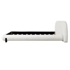 Christopher Knight Home Modern Boucle Upholstered Bed Frame with Thick Padded Headboard & Sturdy Wood-Steel Support