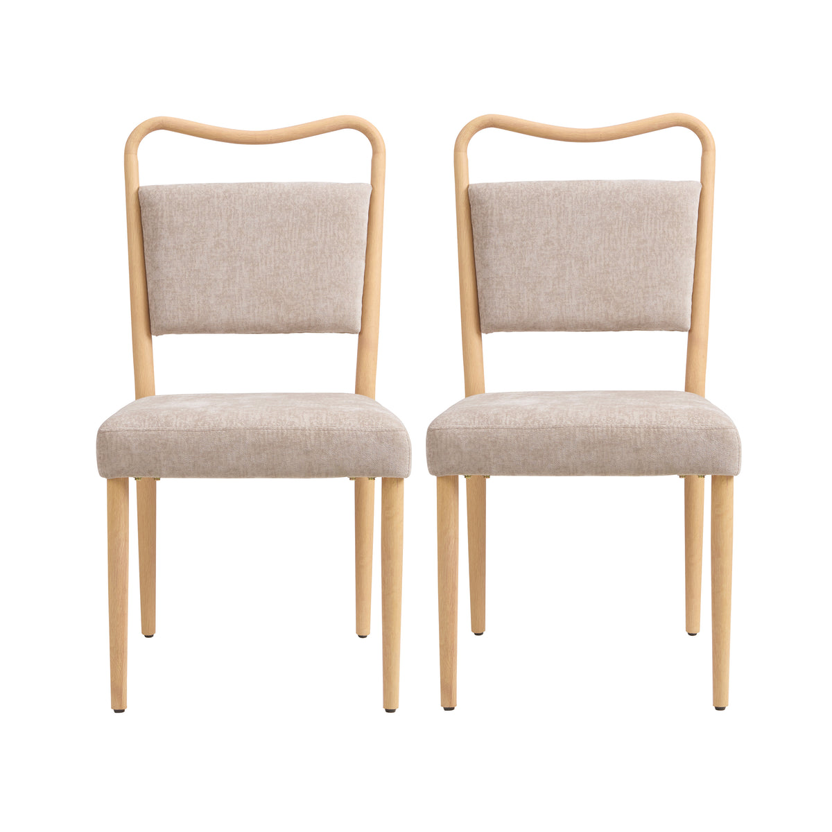 Christopher Knight Home Wanda Mid-Century Modern Upholstered and Metal Dining Chairs (Set of 2), Apricot