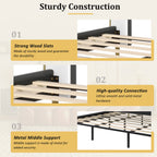 Christopher Knight Home Luxury Faux Leather Bed Frame with Curved Headboard & Solid Wood Support