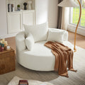 GDFStudio Diana 360° Modern Swivel Barrel Accent Chair with Removable Pillows, Beige