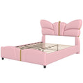 Christopher Knight Home Butterfly-Headboard PU Leather Platform Bed with Wood Slats & Metal Accents