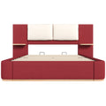Christopher Knight Home Upholstered Storage Platform Bed with PU Headboard Cushion & Built-In Side Shelves