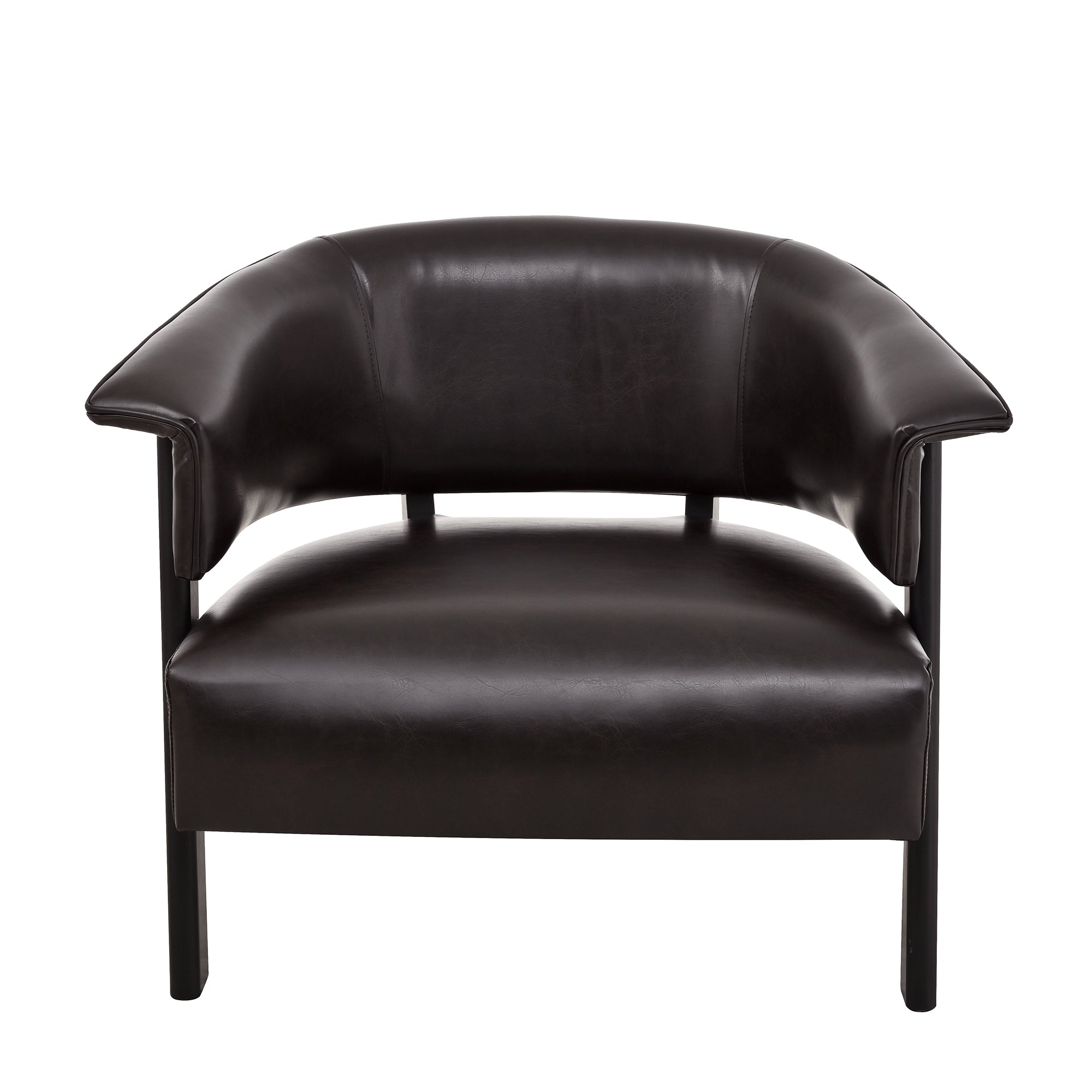 Christopher Knight Home Don Modern Wooden Faux Leather Upholstered Accent Chair, Brown