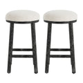 Christopher Knight Home Patsy Modern Minimalist Rubberwood Upholstered Counter Stools (Set of 2), Black/Beige
