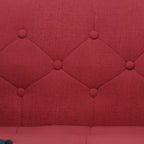 Mid-Century Modern Sofa with Button Tufting & Gold-Tipped Rubberwood Legs ¨C Fabric Upholstered Living Room Couch