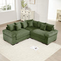 Christopher Knight Home Hodge 83.7" Oversized Corduroy 3-Seat Corner L-Sectional Sofa , Green