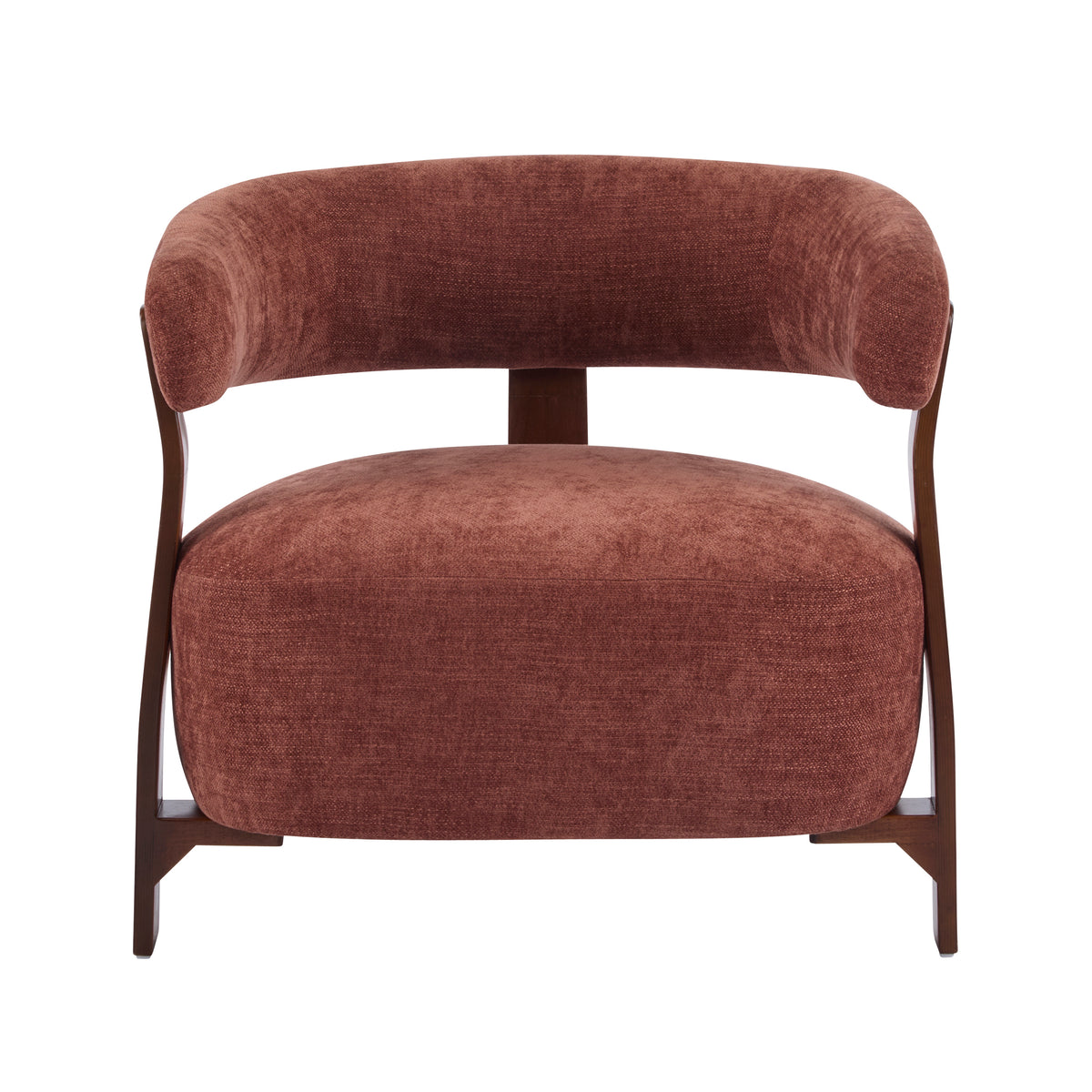 Christopher Knight Home Arnaud Bent Wood modern Upholstered Accent Chair, Coral/Walnut