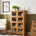 Christopher Knight Home Bradley Modern Farmhouse Wood Storage Cabinet with 8 Glass Doors, Natural