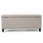 Christopher Knight Home 50" Faux Leather Tufted Storage Ottoman Bench with Hidden Storage