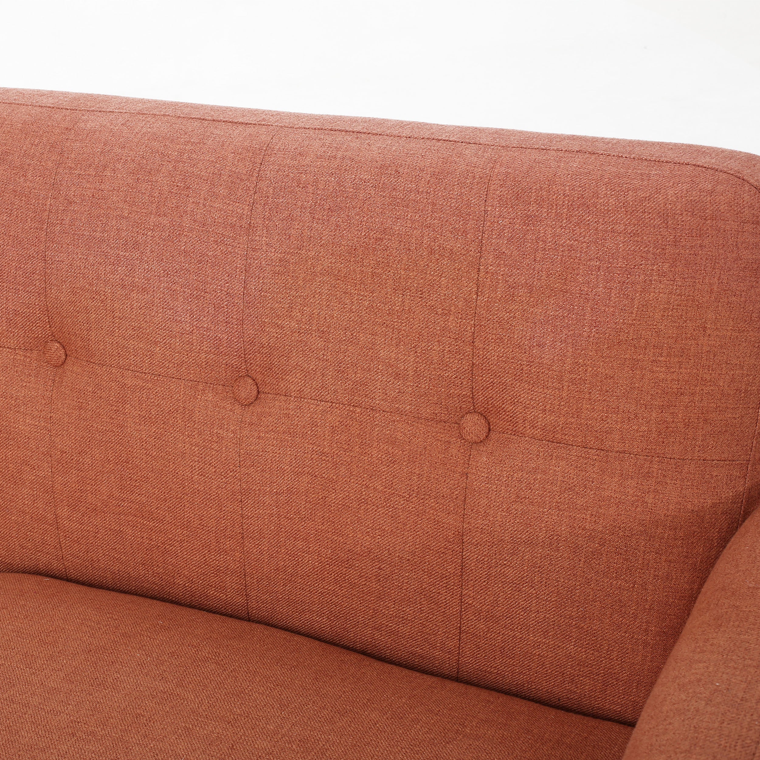 Mid-Century Modern Loveseat with Button-Tufted Waffle Stitch & Tapered Wood Legs ¨C Compact Small-Space Sofa