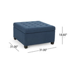 Tufted Square Storage Ottoman with Soft-Closing Hinges & Upholstered Lid