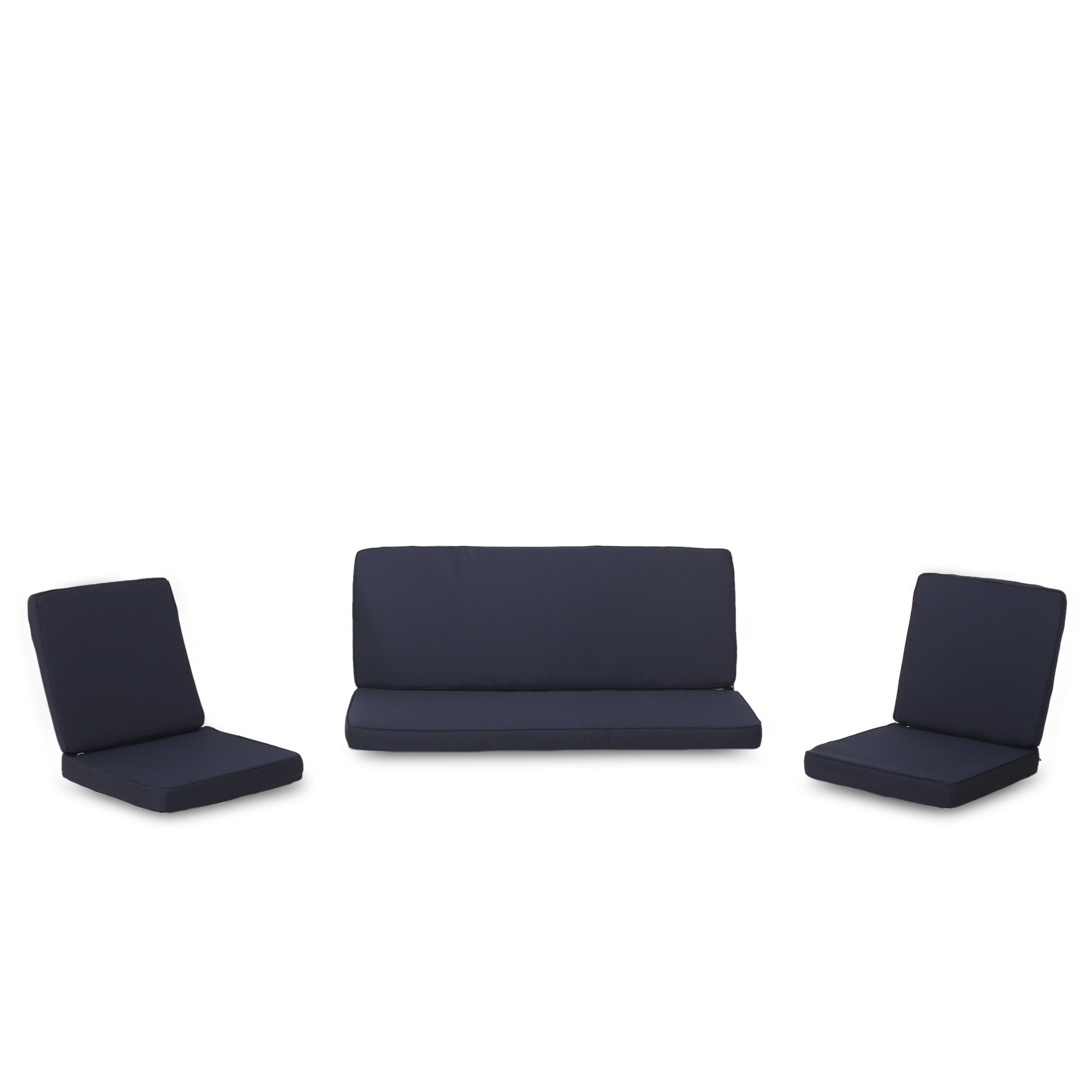 Christopher Knight Home Coesse Outdoor Water Resistant Fabric Loveseat and Club Chair Cushions, Navy Blue