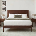 Christopher Knight Home Oreus Mid-Century Modern Bamboo Platform Bed with Headboard, Chocolate, King