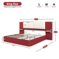 Christopher Knight Home Upholstered Storage Platform Bed with PU Headboard Cushion & Built-In Side Shelves