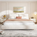 Christopher Knight Home Modern Boucle Upholstered Platform Bed with Pillow Headboard