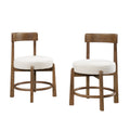 Christopher Knight Home Olwen Modern Rubberwood Boucle Upholstered Dining Chairs with Curved Back (Set of 2), Ivory/Walnut