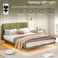 Christopher Knight Home Modern Floating Platform Bed with PU Leather & LED Under-Bed Lighting