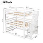 GDF Studio 3-in-1 Full-Size Convertible Bunk Bed with Storage Staircase