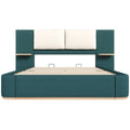 Christopher Knight Home Upholstered Storage Platform Bed with PU Headboard Cushion & Built-In Side Shelves