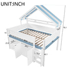 GDF Studio Loft Bed with Canopy Roof and Storage Cabinet, Full Size