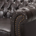 Christopher Knight Home Classic Tufted Chesterfield 3 Seater Sofa with Scrolled Arms & Nailhead Trim