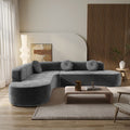 Christopher Knight Home Patrick 122" Modern Extra Large Chenille Upholstered Sectional Sofa with Pillows, Gray
