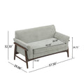 GDF Studio Modern Upholstered Loveseat with Elm Wood Legs & Flare Arm Design