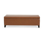 Christopher Knight Home Faux Leather Lift-Top Storage Ottoman Bench ¨C Modern Rectangle Coffee Table & Seating