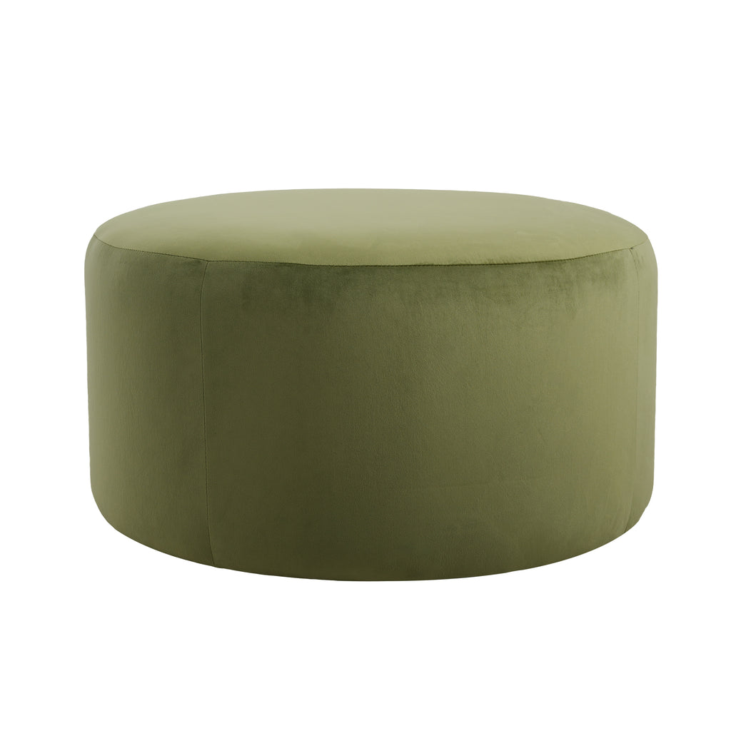 Christopher Knight Home Modern Round Velvet Ottoman – Living Room Footrest & Side Table