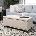 Christopher Knight Home 50" Faux Leather Tufted Storage Ottoman Bench with Hidden Storage