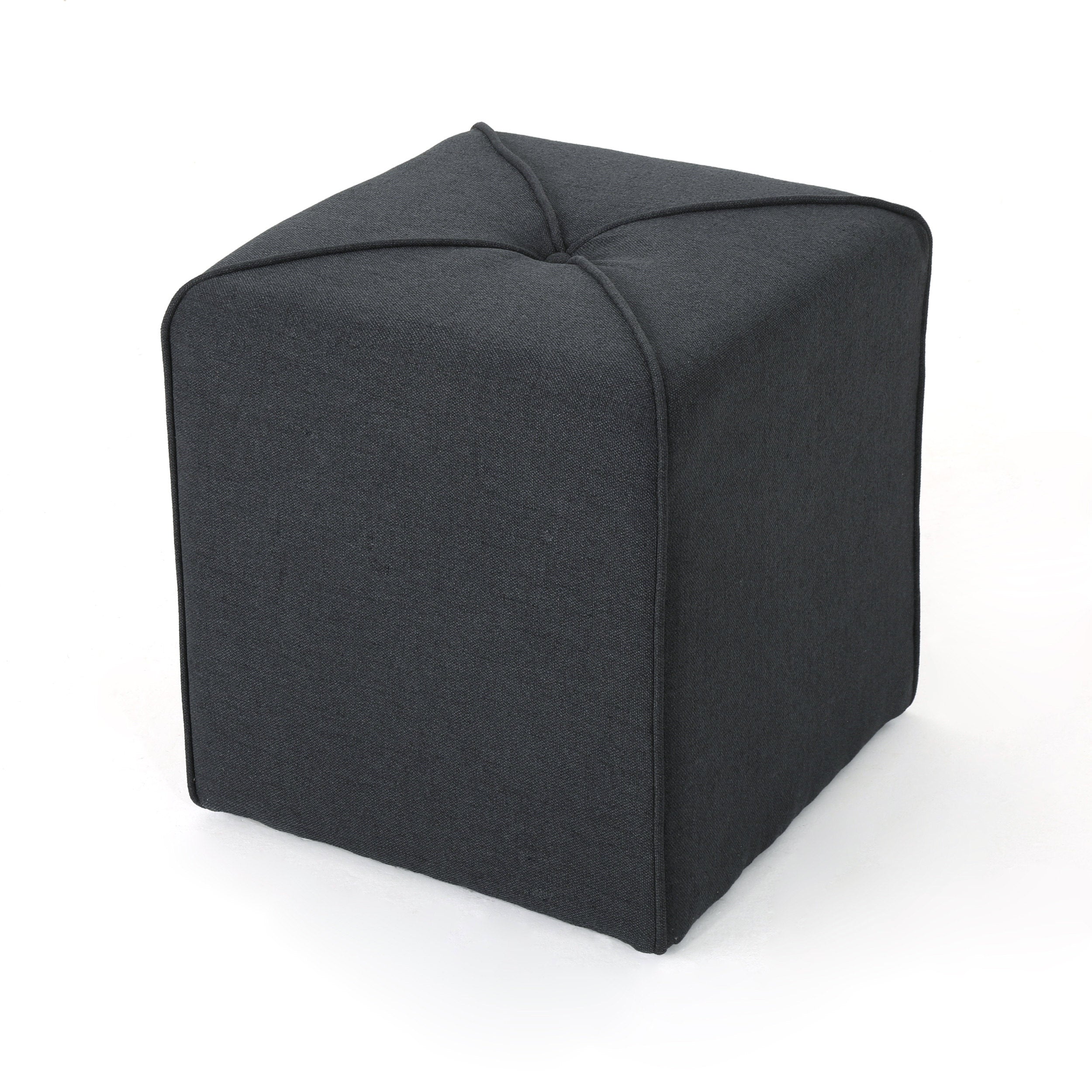Christopher Knight Home Cube Ottoman – Compact Polyester Fabric Footrest & Seat