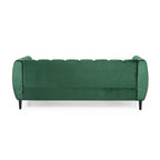 Modern Glam Velvet Sofa with Channel Stitching & Birch Wood Legs ¨C Luxury Upholstered Living Room Couch