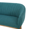 Mid-Century Modern Loveseat with Channel-Stitched Backrest & Rubberwood Legs ¨C Upholstered Small Sofa