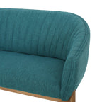 Mid-Century Modern Loveseat with Channel-Stitched Backrest & Rubberwood Legs ¨C Upholstered Small Sofa