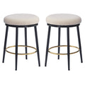 Christopher Knight Home Altrium 24.75" Modern Upholstered Iron Frame Counter Stools with Footrest, White